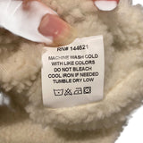 *NWT Denimist Denim Faux Shearling Collarless Snap Front Cropped Trucker Sherpa Jacket, Size XS