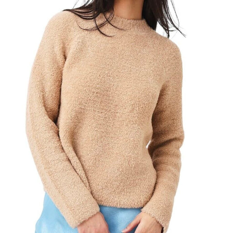 *Vince Teddy Merino Wool Blend Raglan Sleeve Mock Neck Sweater, Size XS