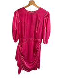 *NWT Rhode Pia Velvet Puff Elbow Sleeve Asymmetric Draped Mini Dress, Size 4