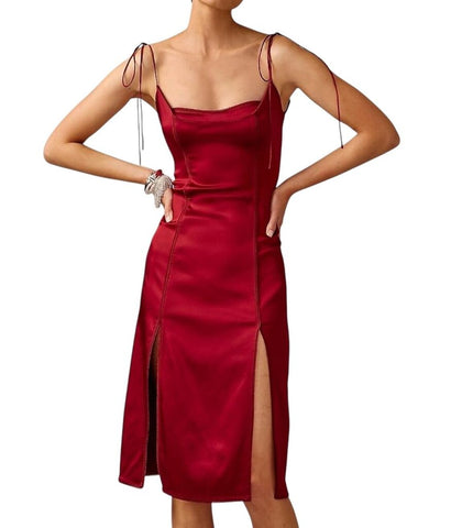 *NWT Anna October X J.Crew Stretch Satin Crepe Scoop Cami Thigh Slit Midi Slip Dress, Size 6