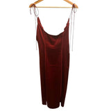 *NWT Anna October X J.Crew Stretch Satin Crepe Scoop Cami Thigh Slit Midi Slip Dress, Size 6