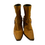 *Rag & Bone Rio Western Suede O-Ring Strap Low Shaft Block Heel Boots, Size 38.5