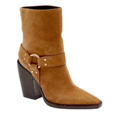*Rag & Bone Rio Western Suede O-Ring Strap Low Shaft Block Heel Boots, Size 38.5