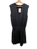 *Ramy Brook Rori Sleeveless V-Neck Smocked Drop Waist Accordian Pleat Mini Dress, Size M