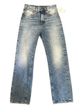 *R13 Courtney Slim Jasper Cotton Denim Intentionally Paint Splattered High-Rise Straight Leg Jeans, Size 25(0)