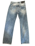 *R13 Courtney Slim Jasper Cotton Denim Intentionally Paint Splattered High-Rise Straight Leg Jeans, Size 25(0)