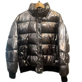 *Intermix Metallic Rib Trim Funnel Neck Zip-Up Puffer Jacket, Size L