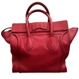 *Celine Nano Pebbled Leather Rolled Handle Zip Top Luggage Tote