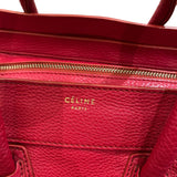 *Celine Nano Pebbled Leather Rolled Handle Zip Top Luggage Tote