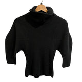 *Khaite Bret Merino Wool Ribbed Puff Elbow Sleeve Turtleneck Pullover Sweater, Size XS