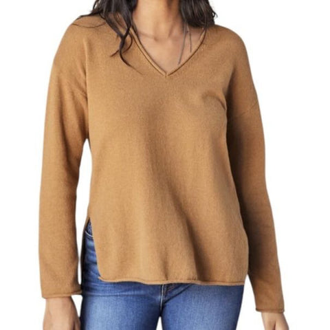 *Outerknown Stowaway Wool & Cashmere Rolled Trim V-Neck Pullover Sweater, Size XS