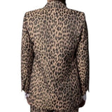 *Zadig & Voltaire Visko Jac Leopard Double Breasted Peak Lapel Split Cuff Blazer Jacket, Size FR 36=US 4