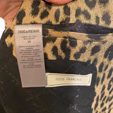 *Zadig & Voltaire Visko Jac Leopard Double Breasted Peak Lapel Split Cuff Blazer Jacket, Size FR 36=US 4