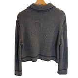 *Autumn Cashmere Cashmere & Wool Blend Knit Tipped Metal Button Oversized Trucker Jacket, Size XS