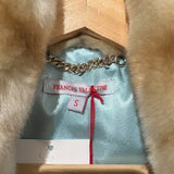*NWT Frances Valentine Faux Fur Scallop Hem Zip-Front Mock Neck Vest, Size S