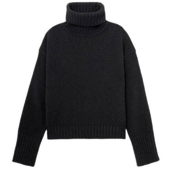 ^G. Label Merino Wool Chunky Knit Flared Cuff Turtleneck Sweater, Size M