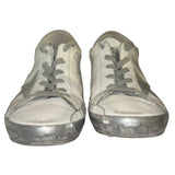 *Golden Goose Superstar Leather & Suede Metallic Trim Hidden Lift Sneakers, Size 41