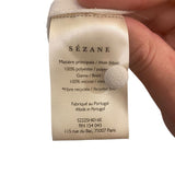 *Sezane Heloise Crepe Long Raglan Sleeve V-Neck Faux Button-Up Blouse Top, Size FR44 (US12)