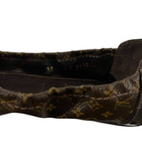 *Louis Vuitton Lovely Monogram Canvas & Leather Toe Cap Metal Cube Logo Trim Ballet Flats, Size 38