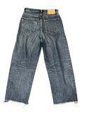 *Moussy Vintage Dunkirk Round High-Rise Barrel Leg Raw Hem Cropped Jeans, Size 26(2)