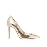 *NWT Christian Louboutin Kate Metallic Leather Pointed Toe 100mm Stiletto Pumps, Size 39.5