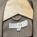 *IRO Paris Han Lamb Leather Asymmetric Zip Buckle Side Waist Biker Moto Jacket, Size FR40=8