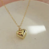 Katie Waltman Clara Gold Plate Puffy Heart Charm 14K Gold-Fill Chain 18" Necklace