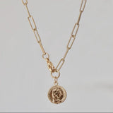 Katie Waltman Lora Coin 24K Gold Plate Paperclip Chain 16" Necklace