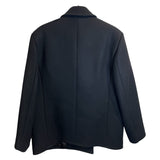 *Nili Lotan Pascal Virgin Wool Notch Collar Double Breasted Gold Button Jacket, Size M