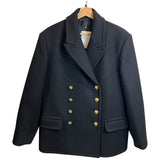 *Nili Lotan Pascal Virgin Wool Notch Collar Double Breasted Gold Button Jacket, Size M