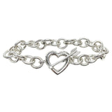 *Tiffany & Co Sterling Silver Heart Arrow 8" Toggle Bracelet