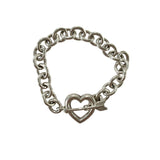 *Tiffany & Co Sterling Silver Heart Arrow 8" Toggle Bracelet