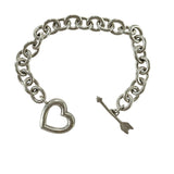 *Tiffany & Co Sterling Silver Heart Arrow 8" Toggle Bracelet