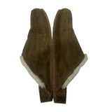 *Jenni Kayne Shearling Lined Moc Clog Suede Molded Footbed Mules, Size 37