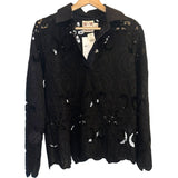 *NWT Especia Moss Cotton Eyelet Long Sleeve Collared Split Neck Popover Top, Size S