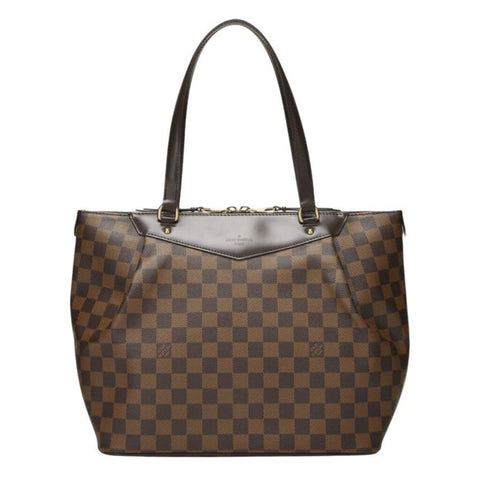 *Louis Vuitton Damier Ebene Westminster GM Coated Canvas Leather Trim Tote Bag