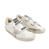 *Golden Goose Old School Leather Shearling Lining Velcro Straps Sneakers w/ box, Size 40