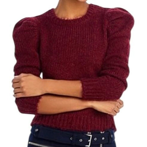 *Derek Lam 10 Crosby Locken Alpaca & Wool Long Puff Sleeve Crew Neck Sweater, Size S