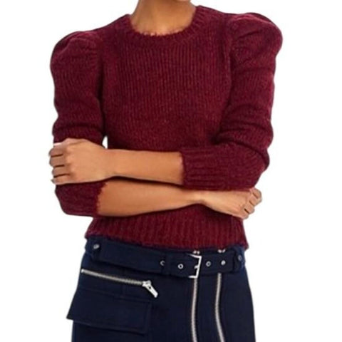 *Derek Lam 10 Crosby Locken Alpaca & Wool Long Puff Sleeve Crew Neck Sweater, Size S