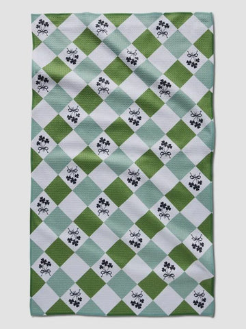 Geometry Diamond Shamrock Bow Tea Towel