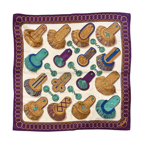 *Hermes Silk Carre 70 Epaulettes de Gala Square Scarf w/Box