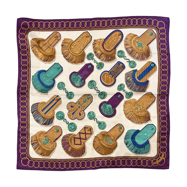 *Hermes Silk Carre 70 Epaulettes de Gala Square Scarf w/Box