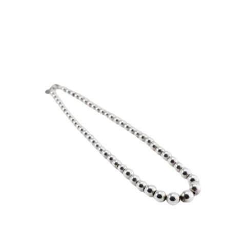 ^Tiffany & Co Hardware Bead Sterling Silver Graduated Ball Necklace