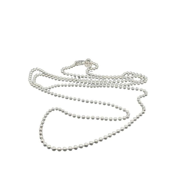 ^Tiffany & Co Sterling Silver Beaded Chain 34" Necklace