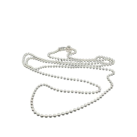 ^Tiffany & Co Sterling Silver Beaded Chain 34" Necklace
