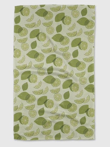 Geometry Scattered Limes Tea Towel