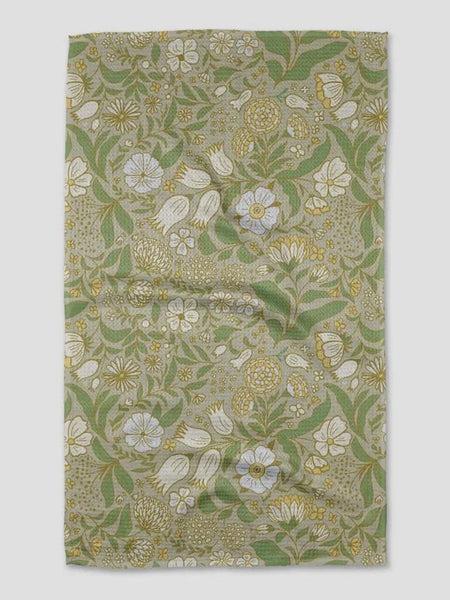 Geometry Golden Summer Floral Tea Towel