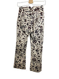 *Ulla Johnson Ellis Stretch Cotton Twill Floral Button Fly High Rise Flared Cropped Jeans, Size 2