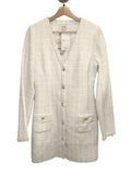 *NWT Sau Lee Audrey Tweed Long Sleeve V-Neck Button Up Mini Coat Dress, Size 6