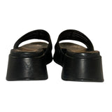 *Labucq Caye Nappa Leather Corded Vamp Platform Wedge Slide Sandal, Size 38